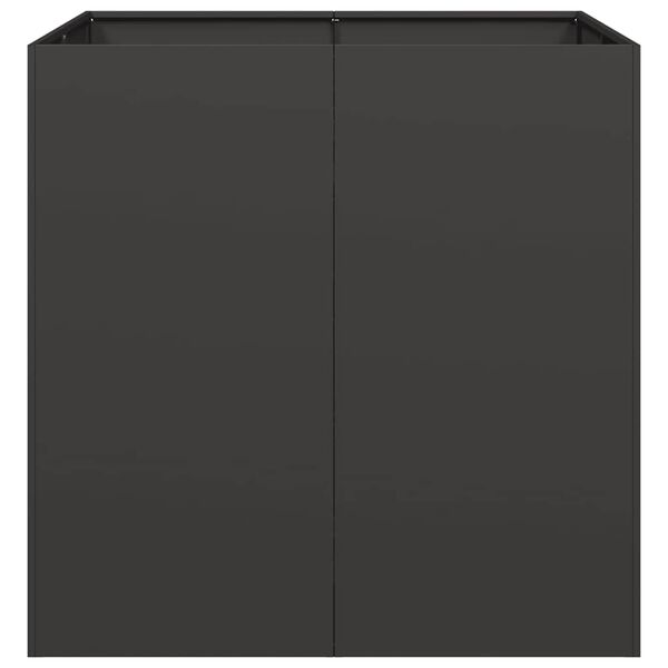 vidaXL Vaso floreira 80x80x80 cm a&ccedil;o preto