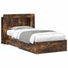 vidaXL Estrutura de Cama com Armazenamento Carvalho Fumado 75 x 190 cm