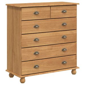 vidaXL C&ocirc;moda com gaveta ASKIM Castanho 91 x 40 x 95,5 cm