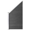 vidaXL Conjunto de painel de vedação WPC 1657x(105-186) cm preto