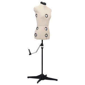 vidaXL Manequim feminino ajust&aacute;vel tamanho S 33-40 cor creme