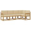 vidaXL Conjunto de Sof&aacute;s para Exterior 5 unid. Branco e Bege