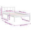 vidaXL Estrutura de cama 90x200 cm pinho maci&ccedil;o branco