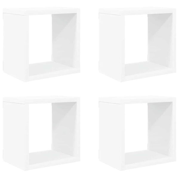 vidaXL Prateleiras de parede em forma de cubo 4 pcs 22x15x22 cm branco