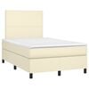 vidaXL Cama com molas/colch&atilde;o 120x200 cm couro artificial cor creme