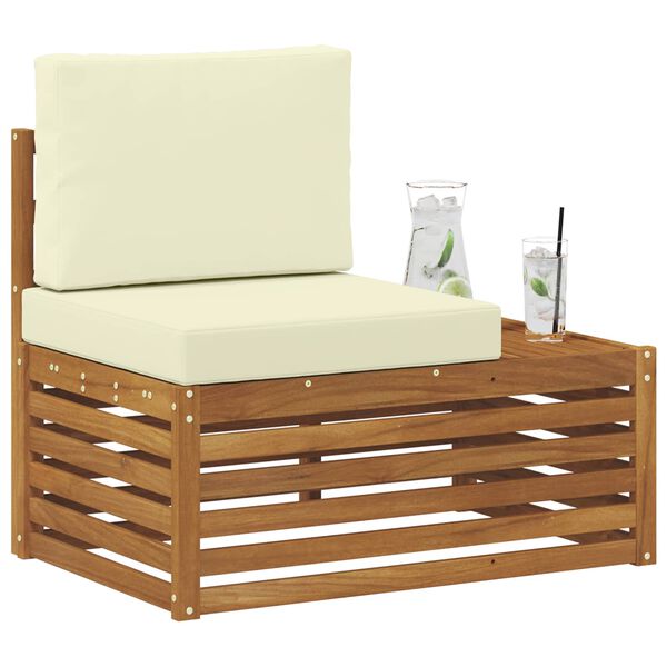 vidaXL Sof&aacute; de canto externo com almofada Natural 91 x 63 x 73 cm