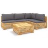 vidaXL 5 pcs conjunto lounge jardim c/ almofad&otilde;es madeira teca maci&ccedil;a