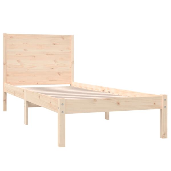 vidaXL Estrutura de cama pequena solteiro 75x190 cm madeira maciça