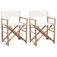 vidaXL Cadeiras de diretor dobráveis 2 pcs bambu e lona