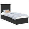 vidaXL Cama com Armazenamento Preto 75 x 190 cm Derivados de Madeira