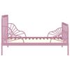 vidaXL Estrutura de cama extensível em metal rosa 80x130/200 cm