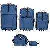 vidaXL 5 pcs conjunto malas de viagem tecido azul