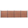 vidaXL Conjunto de pain&eacute;is de veda&ccedil;&atilde;o 699x186 cm WPC castanho