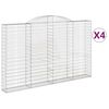 vidaXL Cestos gabi&atilde;o arqueados 4pcs 300x30x180/200cm ferro galvanizado