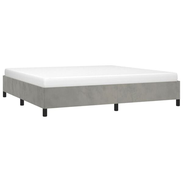 vidaXL Estrutura de cama sem colch&atilde;o 200x200 cm veludo cinzento-claro