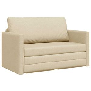 vidaXL Sof&aacute;-Cama 110cm Creme tecido
