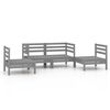 vidaXL 4 pcs conjunto lounge de jardim pinho maci&ccedil;o cinzento