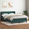 vidaXL Box Cama primavera com Colch&atilde;o Verde Escuro 140x210 cm Veludo