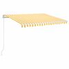 vidaXL Toldo retr&aacute;til manual com LED 350x250 cm amarelo e branco