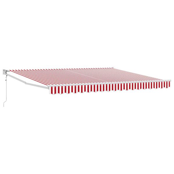 vidaXL Toldo Retr&aacute;til Vermelho e Branco 400 &times; 300 cm