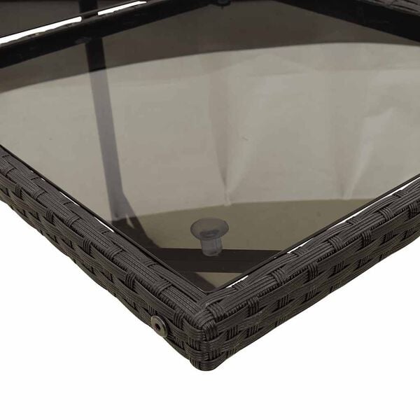 vidaXL 13 pcs conjunto de jantar p/jardim com almofad&otilde;es vime PE preto