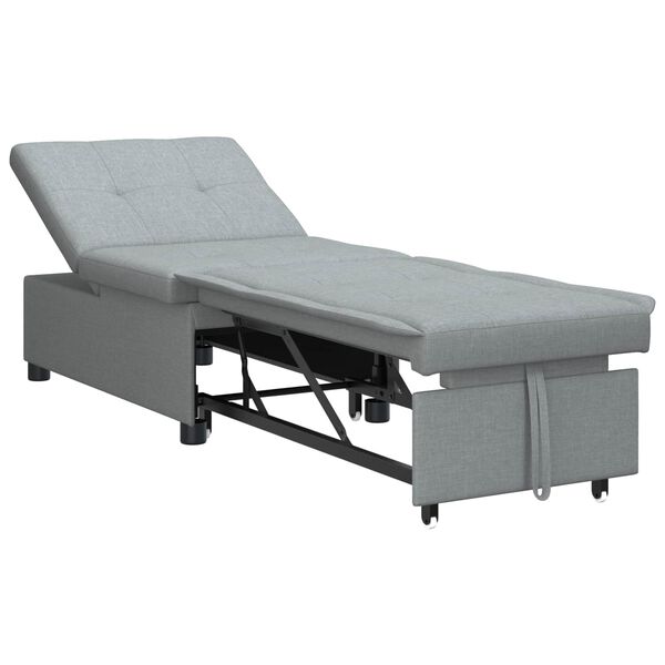vidaXL Sof&aacute;-cama retr&aacute;til Cinzento-claro 194 x 50 x 82 cm