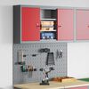 vidaXL Conjunto de Arm&aacute;rio de Ferramentas e Pegboard 3 pcs Vermelho
