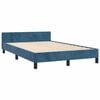 vidaXL Estrutura de cama com colch&atilde;o azul escuro 120x190 cm Veludo