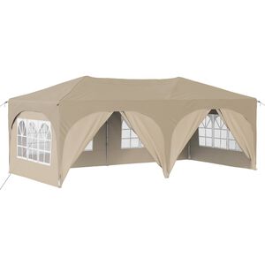 vidaXL Tenda de Festa Pop-up 575 x 288 x 245 cm Creme Tecido Oxford