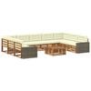 vidaXL Conjunto de Sof&aacute;s para Exterior 10 unid. Natural e Creme