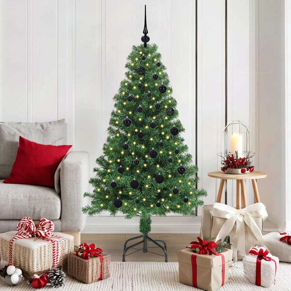 vidaXL &Aacute;rvore de Natal Artificial Verde 150 cm PVC, A&ccedil;o e Pl&aacute;stico