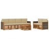 vidaXL Conjunto de Sof&aacute;s para Exterior 7 pcs Natural e Bege