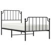 vidaXL Estrutura de cama com cabeceira e p&eacute;s 90x200 cm metal preto