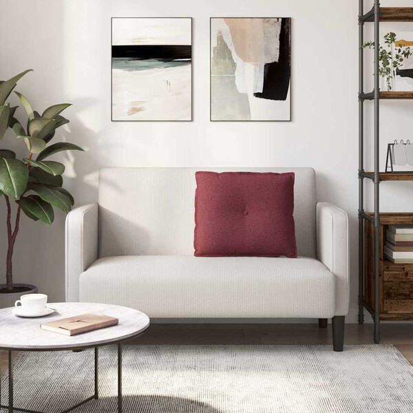 vidaXL Travesseiro para Costas Vinho Vermelho 60 x 19 x 50 cm tecido