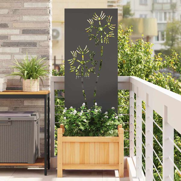 vidaXL Tela de Privacidade para Jardim Fretwork Preto 50 x 140 cm