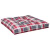 vidaXL Almofad&atilde;o p/ sof&aacute; de paletes 70x70x12 cm tecido xadrez vermelho
