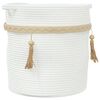vidaXL Cesto de arruma&ccedil;&atilde;o &Oslash;38x36 cm algod&atilde;o branco