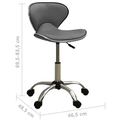 vidaXL Cadeira de escritório couro artificial cinzento