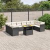 vidaXL 11 pcs conjunto sof&aacute;s de jardim c/ almofad&otilde;es vime PE preto
