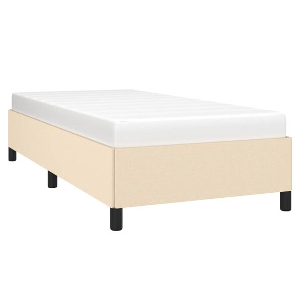 vidaXL Estrutura de cama sem colch&atilde;o 100x200 cm tecido cor creme
