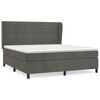 vidaXL Cama com molas/colch&atilde;o 180x200 cm veludo cinzento-escuro