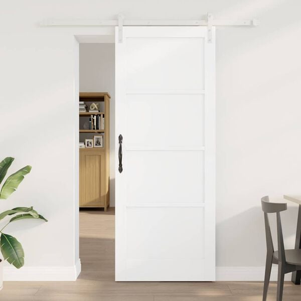 vidaXL Porta Deslizante Branco 83 x 211 cm Madeira de Pinheiro S&oacute;lida