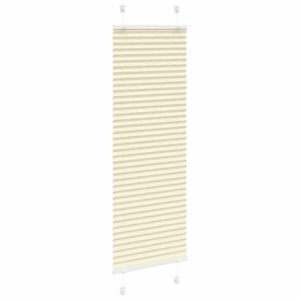 vidaXL Creme Plissada Cega 50x150 cm Largura Tecido 49,4 cm Poli&eacute;ster