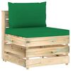 vidaXL 12 pcs conj. lounge jardim c/ almofad&otilde;es madeira impreg. verde