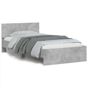 vidaXL Estrutura de cama c/ cabeceira derivados madeira cinza-cimento