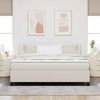 vidaXL Cama Box com luzes de tira LED Creme e Branco 203 x 180 x 88 cm
