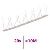 vidaXL Conjunto 20 picos p&aacute;ssaros e pombos 5 filas 10m a&ccedil;o inoxid&aacute;vel