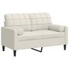 vidaXL Sofá 2 lugares c/ almofadas decorativas 120 cm veludo creme