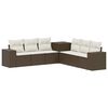 vidaXL Conjunto de Sof&aacute;s 7 unid. Marrom e Branco Creme