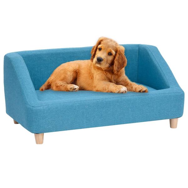 vidaXL Sof&aacute; para c&atilde;es 85x50x39 cm linho turquesa